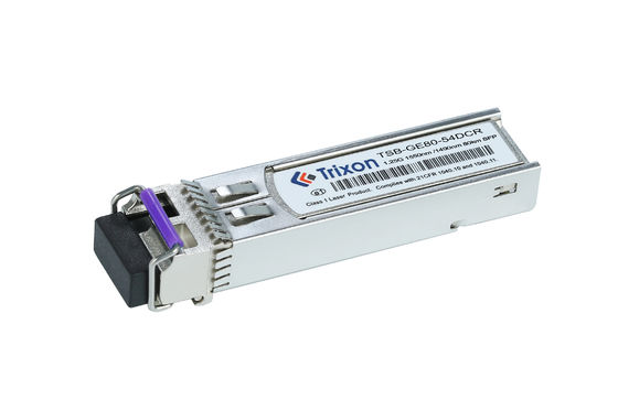 TSB-GE80-54DCR 1.25G BIDI SFP bidirezionale con connettore LC singolo 80km 1550nm/1490nm -5°C ~+70°C